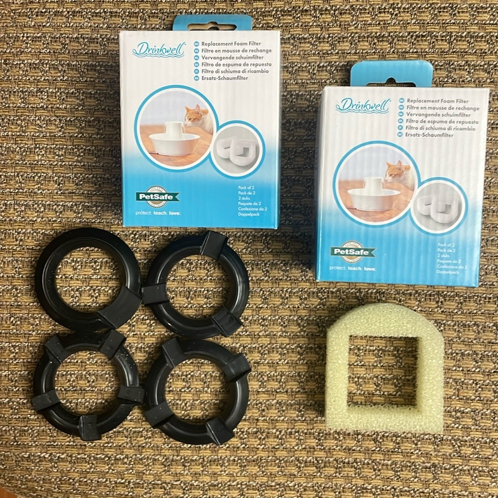 Drinkwell Ceramic & 360 Stainless Steel Replacement Foam Filters (3-Pack) & Flow